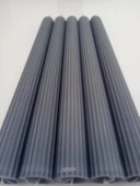 qosrix 5'li Gri Şamdan Soya Mumu 1. Kalite Doğal Vanilya Kokulu Uzun Çubuk Konik Mum Dekoratif thumbnail 2