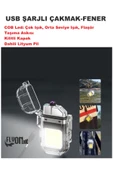 USB ŞARJLI FENER- ELEKTRONİK ÇAKMAK FONKSİYONLU KAMP  TAŞIMA ASKILI ÇAKMAKLIK SEYEHAT KİLİTLİ KAPAK - 2
