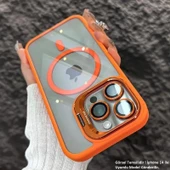 iPhone 14 Pro Max Uyumlu Kılıf Klon Stantlı + Lens Korumalı MagSafe Kapak thumbnail 2