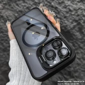 iPhone 14 Pro Max Uyumlu Kılıf Klon Stantlı + Lens Korumalı MagSafe Kapak thumbnail 1