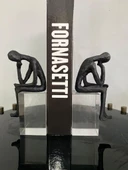 Kitap Tutucu 2 li Kristal Kaideli Düşünen İnsan Biblo Kitap Tutucu - 1