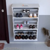 Modilayn VARBİ Asma Kapı Önü 52 x115x26 cm’ lik 3 Düşer Kapak 6 Göz Bölmeli Ayakkabılık - 5