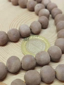 Kahverengi Mat Seramik Boncuk Dizi 9-11mm/24cm (54190) - 2
