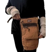 old cotton cargo 6105 NEW WEST FREEBACK - MOTORCU BACAK ÇANTASI - YAN OMUZ ÇANTASI CAMEL - 2