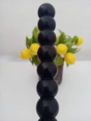 qosrix 5'li Siyah Boncuk Şamdan Soya Mumu Doğal Kokulu Uzun Çubuk Konik Geometrik Şekil Mum Dekoratif thumbnail 2