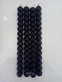 qosrix 4'lü Siyah Boncuk Şamdan Soya Mumu Doğal Kokulu Uzun Çubuk Konik Geometrik Şekil Mum Dekoratif thumbnail 1