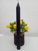 qosrix Siyah Şamdan Soya Mumu 1. Kalite Doğal Vanilya Kokulu Uzun Çubuk Konik Mum Dekoratif 1 Adet thumbnail 1