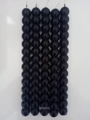 qosrix 5'li Siyah Boncuk Şamdan Soya Mumu Doğal Kokulu Uzun Çubuk Konik Geometrik Şekil Mum Dekoratif thumbnail 1