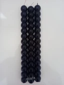 qosrix 3'lü Siyah Boncuk Şamdan Soya Mumu Doğal Kokulu Uzun Çubuk Konik Geometrik Şekil Mum Dekoratif thumbnail 3