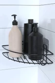 Yapışkanlı Banyo Köşeliği Kancalı Köşe Rafı Duş Şampuanlık Duvar Düzenleyici Organizer Raf - 5