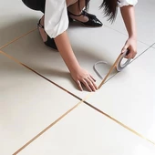 50 Metre Fayans Arası Şerit Dekoratif Yapışkan Renkli Dekor Su Geçirmez Sızdırmaz Altın Bant thumbnail 6