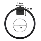 Kendiliğinden Yapışkanlı Siyah Paslanmaz Metal Yuvarlak Havluluk thumbnail 6