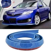 Mavi 2,5 Metre Araba Oto Ön Tampon Koruyucu Kauçuk Pratik Tampon Şerit Bant Döşeme Kiti thumbnail 7