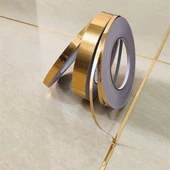 50 Metre Fayans Arası Şerit Dekoratif Yapışkan Renkli Dekor Su Geçirmez Sızdırmaz Altın Bant thumbnail 7