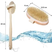 Doğal At Kılı Selülit Karşıtı Sapı Çıkabilen Ahşap Banyo Fırçası - 7