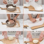 Orta Hamur Torbası Silikon Şeffaf Hamur Yoğurma Torbası Ekmek Makarna Mantı  Hamuru Kolay Yo thumbnail 5