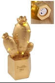 Led Işıklı Sevimli Kaktüs Dekoratif Masa Lambası Mini Biblo Gece Lambası Gold - 7