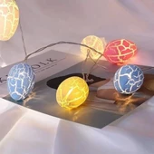 10lu Renkli Yumurta Şeklinde Dekoratif Dolama Led Aydınlatma - 5