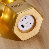 Led Işıklı Sevimli Kaktüs Dekoratif Masa Lambası Mini Biblo Gece Lambası Gold - 6