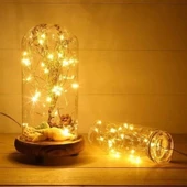 Peri Led Işık 5 Metre (sarı) Pilli Aydınlatma Şerit Saçak Spot Süsleme - 6