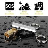 Sos Acil İmdat Düdüğü Alüminyum Islık Anahtarlık Kamp Yürüyüş Aksesuar Araçları thumbnail 5