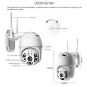 20 Mp Hd Lens İç Dış Mekan Suya Danıklı Ip Wifi Network Güvenlik Kamerası Wifi Kamera - 8