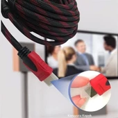 Hdmı Kablosu Hdtv Bilgisayar Uydu Görüntü Ses Full Hd Sargılı Görüntü Aktarma Kablosu - 2