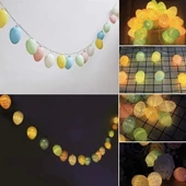 10lu Renkli Yumurta Şeklinde Dekoratif Dolama Led Aydınlatma - 4
