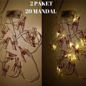 Bakır Renkli Led Işıklı Fotoğraf Asma Işık Süsleme Mandalları - 3