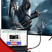 Hdmı Kablosu Hdtv Bilgisayar Uydu Görüntü Ses Full Hd Sargılı Görüntü Aktarma Kablosu - 6