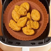 Renkli Isıya Dayanıklı Yıkanılabilir Silikon Fırın Ve Airfryer Yuvarlak Pişirme Matı 20 Cm - 5