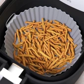 Renkli Isıya Dayanıklı Yıkanılabilir Silikon Fırın Ve Airfryer Yuvarlak Pişirme Matı 20 Cm - 6