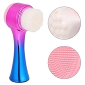 Çift İşlevli Renkli Cilt Yüz Temizleme Fırçası Peeling Masaj Etkili Gözenek Temizleyici Alet thumbnail 3