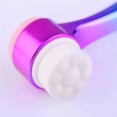 Çift İşlevli Renkli Cilt Yüz Temizleme Fırçası Peeling Masaj Etkili Gözenek Temizleyici Alet thumbnail 8