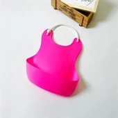 Çocuk Bebek Mama Önlüğü Dökülme Engelleyici Bükülebilir Pembe - 5
