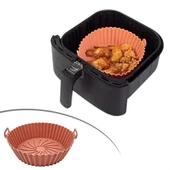 Renkli Isıya Dayanıklı Yıkanılabilir Silikon Fırın Ve Airfryer Yuvarlak Pişirme Matı 20 Cm - 2
