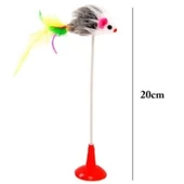 2li Vantuzlu Fareli Tüylü Hareketli Çanlı Ve Esneyen Eğlenceli Peluş Kedi Oyuncağı thumbnail 6