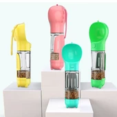 Taşınabilir Hazneli Mama Kaplı ,kaka Poşetli Kedi,köpek Suluğu-300ml - 4
