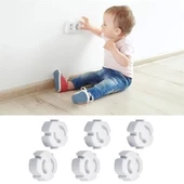 Bebek Çocuk Priz Koruma Kapağı (6 Adet) Çocuk Güvenliği, Priz Muhafazası, Priz Kapatıcı - 2