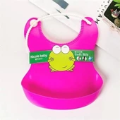 Çocuk Bebek Mama Önlüğü Dökülme Engelleyici Bükülebilir Pembe - 3