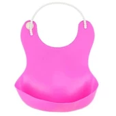 Çocuk Bebek Mama Önlüğü Dökülme Engelleyici Bükülebilir Pembe - 2