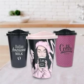 3 Adet Kahve Bardağı Seti Dekoratif Plastik Kahve Muhafaza Bardağı thumbnail 1