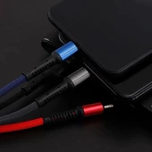 Işıklı Anahtarlık Model 3 İn 1 Usb Çıkışlı Mikro,type-c Ve İphone Uyumlu Şarj Kablosu - 4
