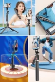 Kumandalı 360 Derece Dönebilen Cep Telefonu Ve Kamera Tripodu 2.2m Uzayabilen Selfie Çubuğu thumbnail 8