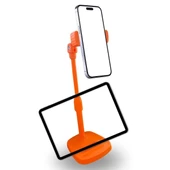 Masa Üstü Tablet Ve Telefon Tutucu Plastik Aparat Turuncu Telefon Standı - 4