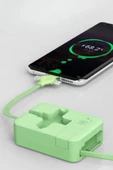 Cep Tipi Telefon Tutuculu Makaralı Uzayıp Kısalabilen 3'ü 1 Arada Usb Şarj Kablosu thumbnail 7