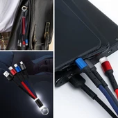 Işıklı Anahtarlık Model 3 İn 1 Usb Çıkışlı Mikro,type-c Ve İphone Uyumlu Şarj Kablosu - 1