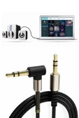 3.5mm Aux Kablosu Jak Erkek Erkek L Tipi 1 Metre Ses Aktarım Kablosu thumbnail 5