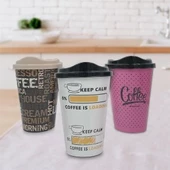 3 Adet Kahve Bardağı Seti Dekoratif Plastik Kahve Muhafaza Bardağı thumbnail 2