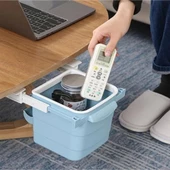 Mini Masa Çöp Kovası Plastik Tezgah Altı Geri Çekilebilir Yapışkanlı Görünmez Bölme Pratik - 5